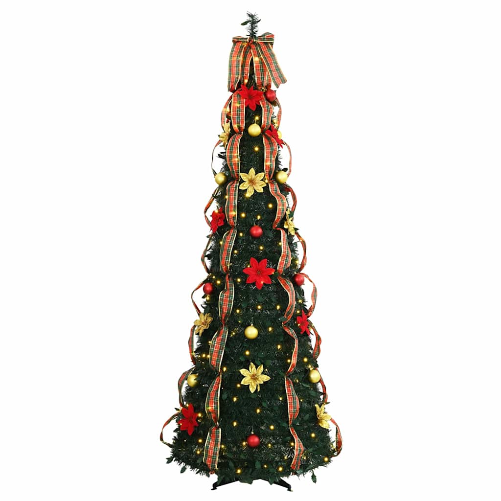 Artificial Christmas Tree with 200 LEDs Green 215 cm PVC