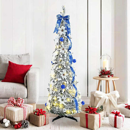 Artificial Christmas Tree with 100 LEDs White 150 cm PVC