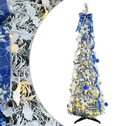 Artificial Christmas Tree with 100 LEDs White 150 cm PVC