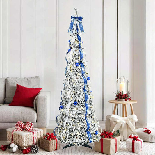 Artificial Christmas Tree with 150 LEDs White 180 cm PVC