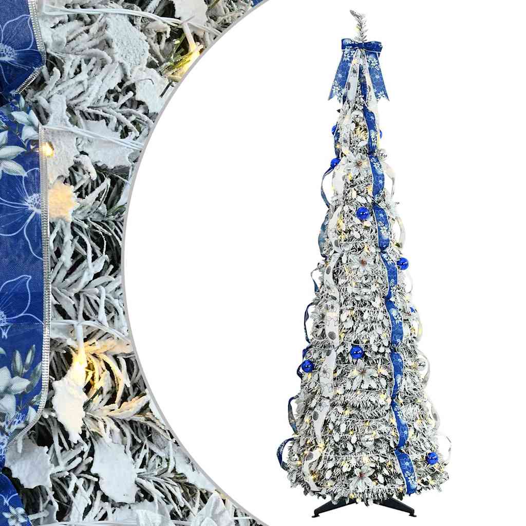 Artificial Christmas Tree with 200 LEDs White 210 cm PVC