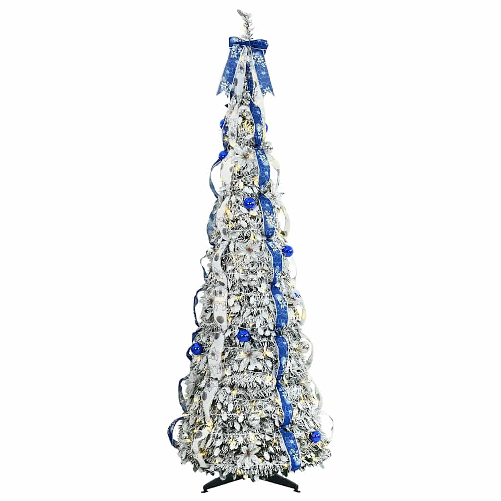 Artificial Christmas Tree with 200 LEDs White 210 cm PVC