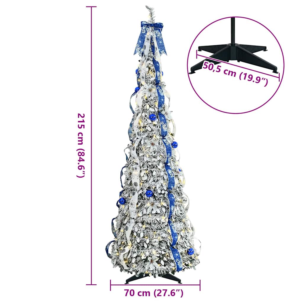 Artificial Christmas Tree with 200 LEDs White 210 cm PVC