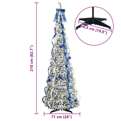 Artificial Christmas Tree with 200 LEDs White 210 cm PVC