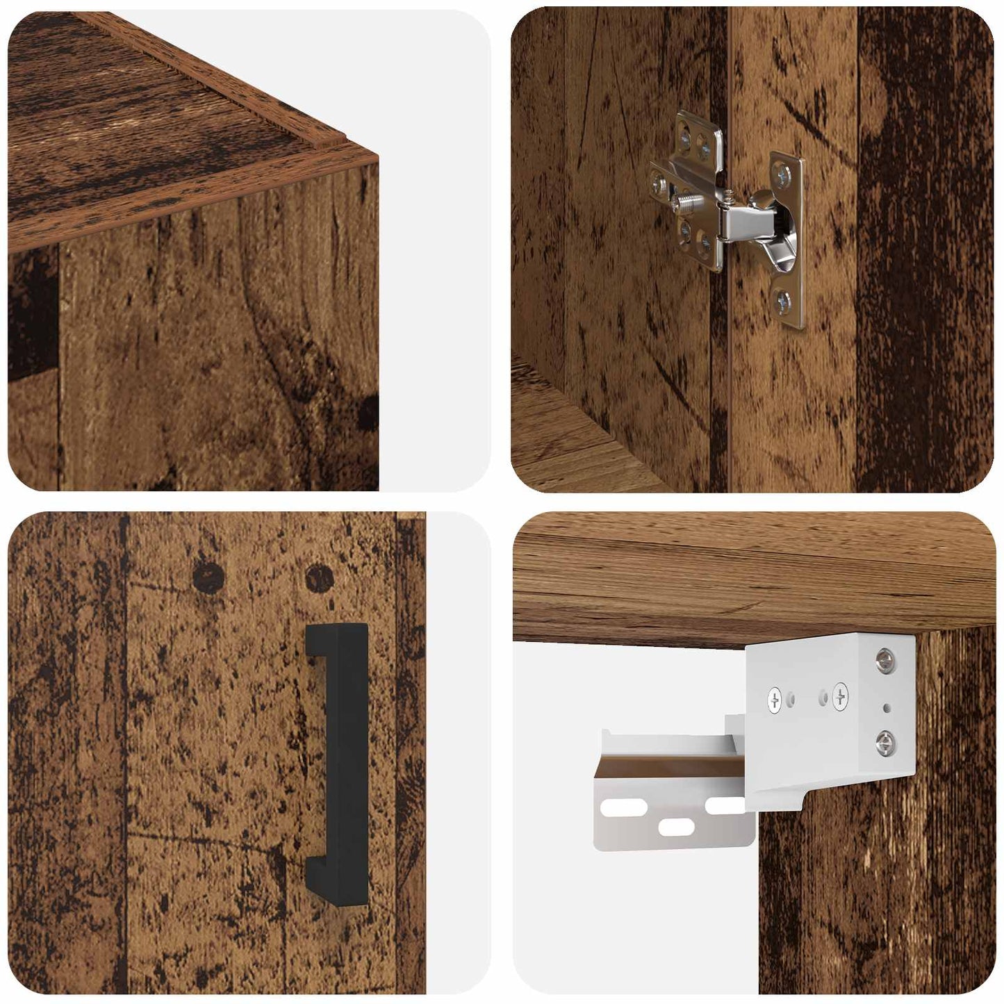 Wall-Mounted Cabinet 2 pcs Old Wood 69.5 x 34 x 90 cm