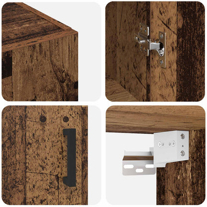 Wall-Mounted Cabinet 2 pcs Old Wood 69.5 x 34 x 90 cm
