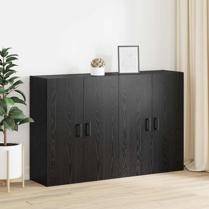 Wall-Mounted Cabinet 2 pcs Black Oak 69.5 x 34 x 90 cm