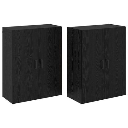 Wall-Mounted Cabinet 2 pcs Black Oak 69.5 x 34 x 90 cm