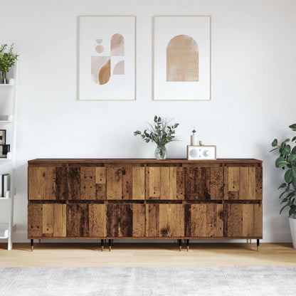 Storage Cabinet 3 pcs Old Wood 60 x 35 x 70 cm
