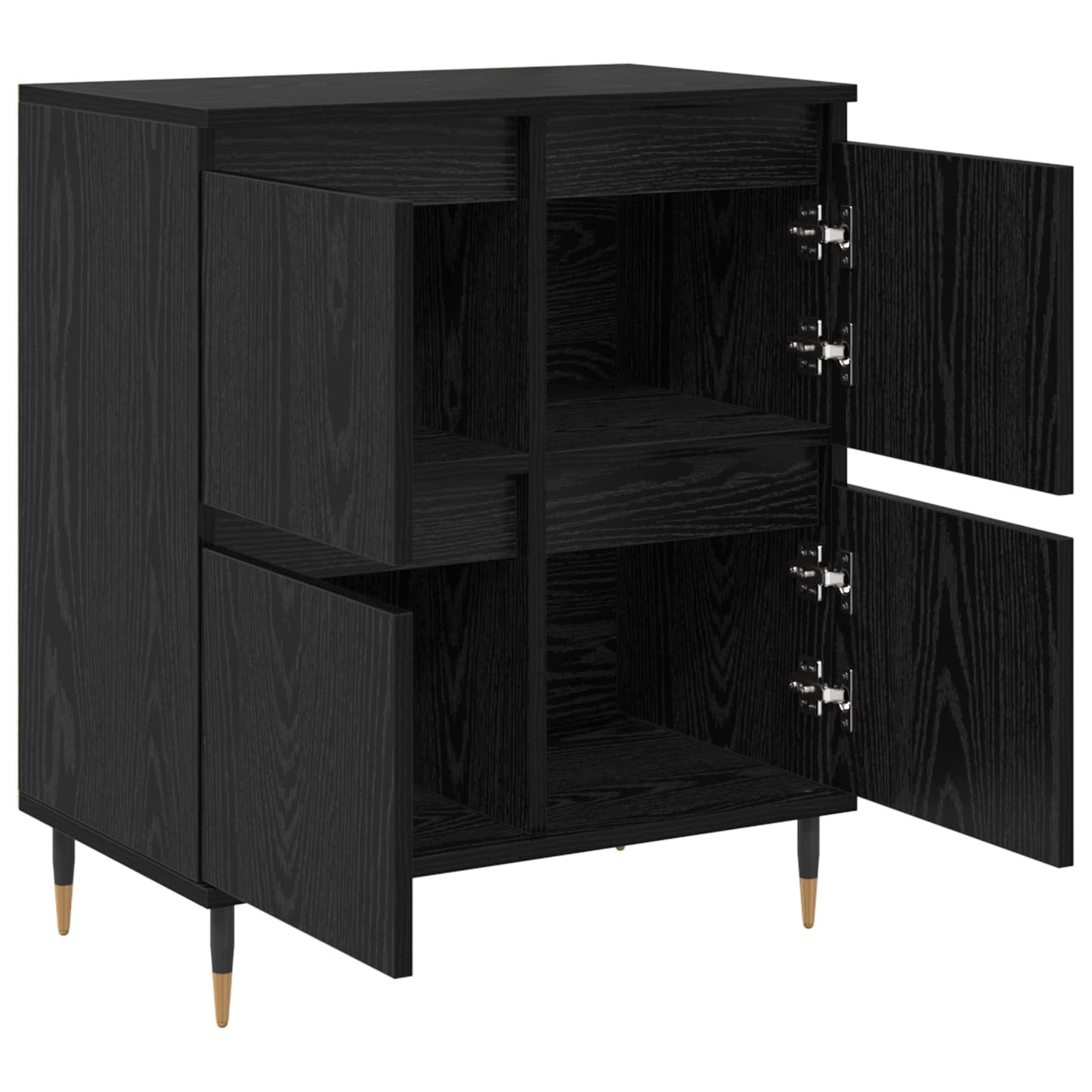 Storage Cabinet 3 pcs Black Oak 60 x 35 x 70 cm