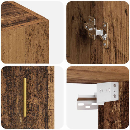 Wall-Mounted Cabinet 2 pcs Old Wood 69.5 x 34 x 90 cm