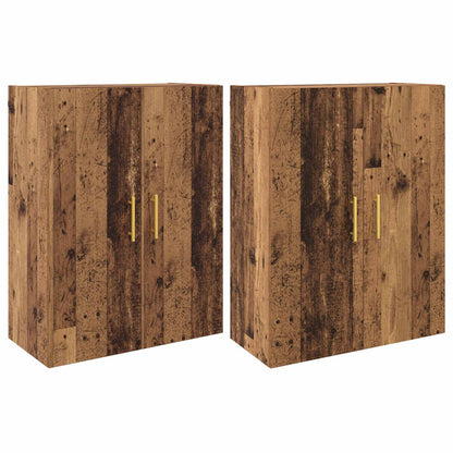 Wall-Mounted Cabinet 2 pcs Old Wood 69.5 x 34 x 90 cm