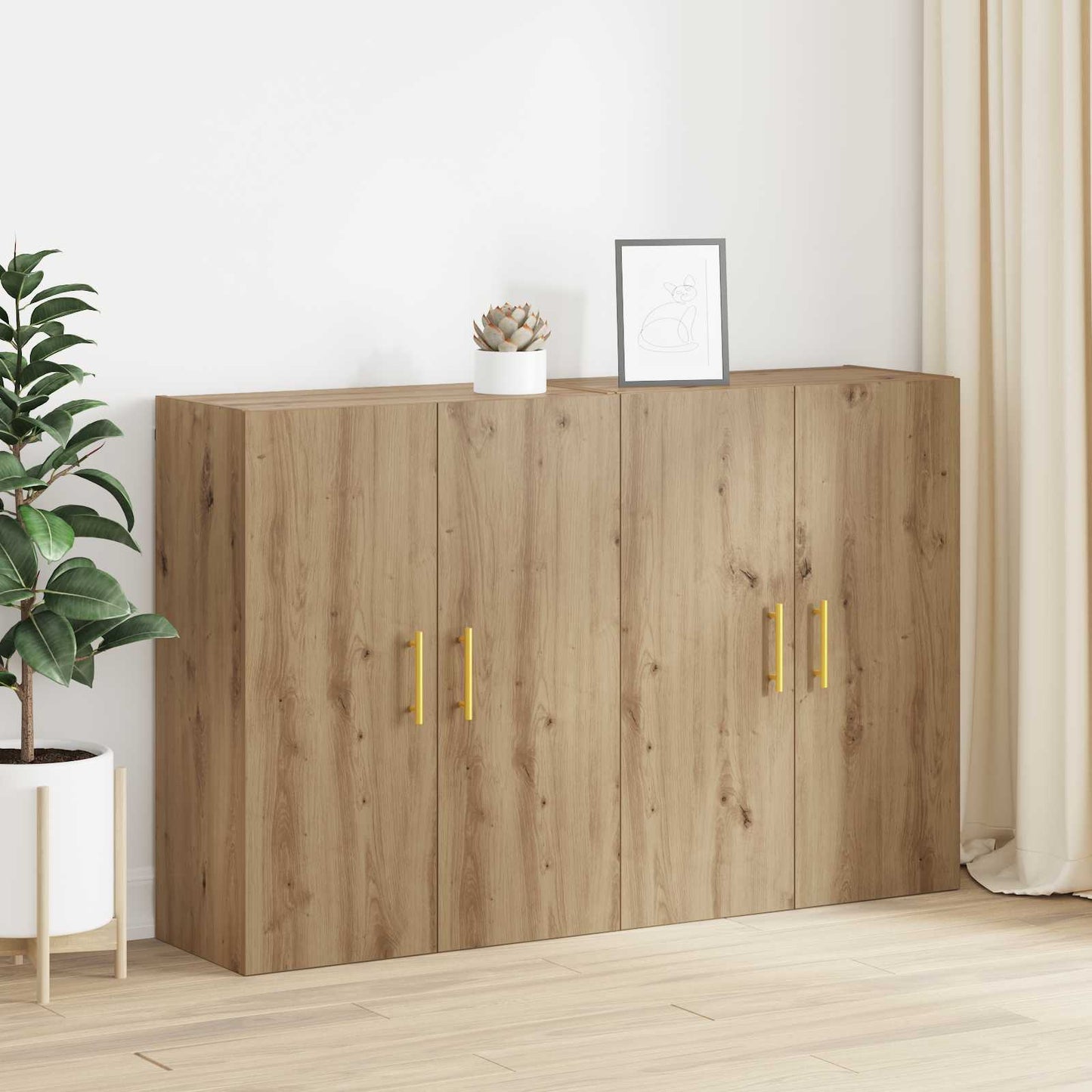 Wall-Mounted Cabinet 2 pcs Artisan Oak 69.5 x 34 x 90 cm