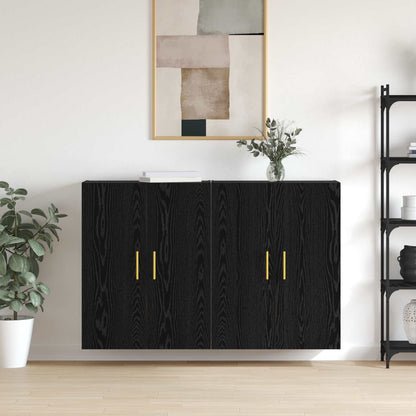 Wall-Mounted Cabinet 2 pcs Black Oak 69.5 x 34 x 90 cm