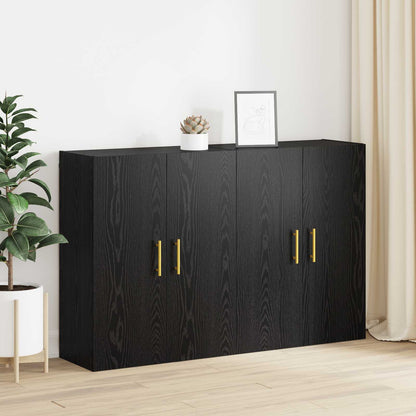 Wall-Mounted Cabinet 2 pcs Black Oak 69.5 x 34 x 90 cm