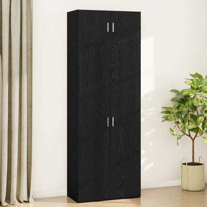 Storage Cabinet 3 pcs Black Oak 80 x 42.5 x 225 cm