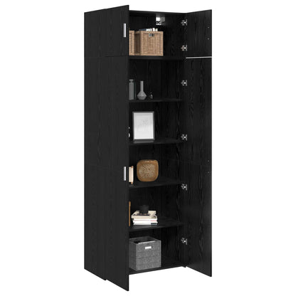 Storage Cabinet 3 pcs Black Oak 80 x 42.5 x 225 cm