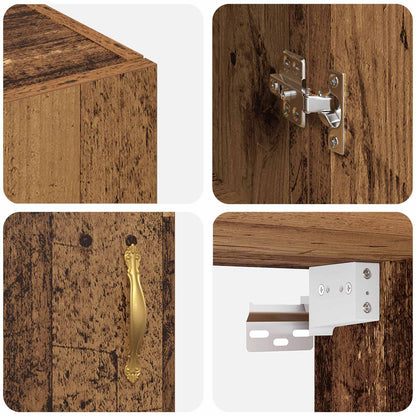 Wall-Mounted Cabinet 2 pcs Old Wood 69.5 x 34 x 90 cm