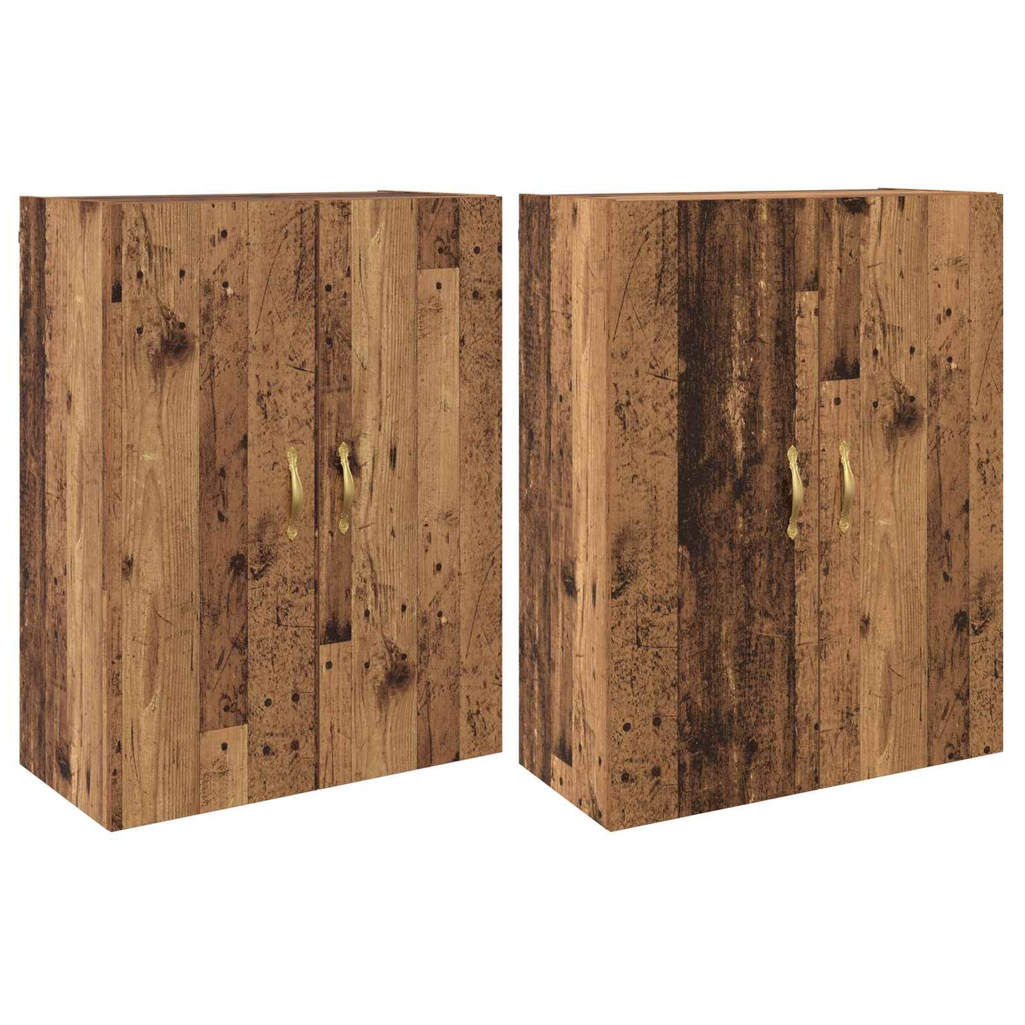 Wall-Mounted Cabinet 2 pcs Old Wood 69.5 x 34 x 90 cm