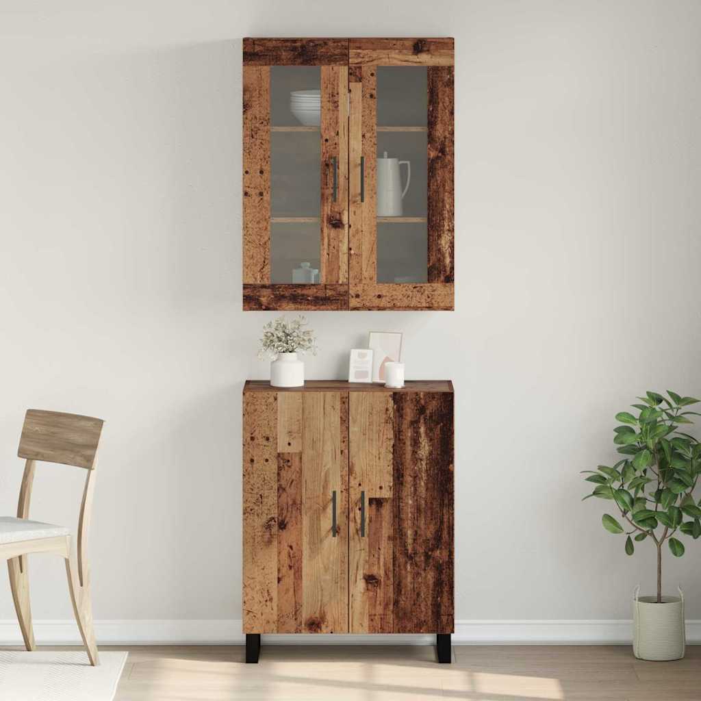 Highboard 2 pcs Old wood Engineered wood