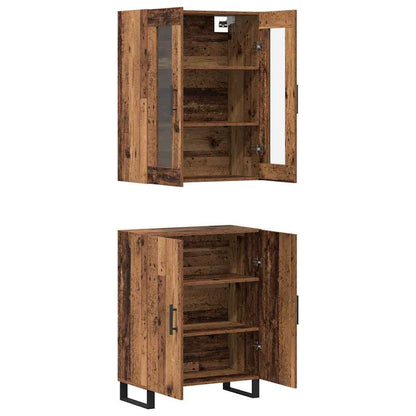 Highboard 2 pcs Old wood Engineered wood