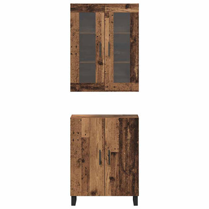 Highboard 2 pcs Old wood Engineered wood