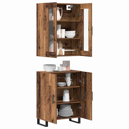 Highboard 2 pcs Old wood Engineered wood