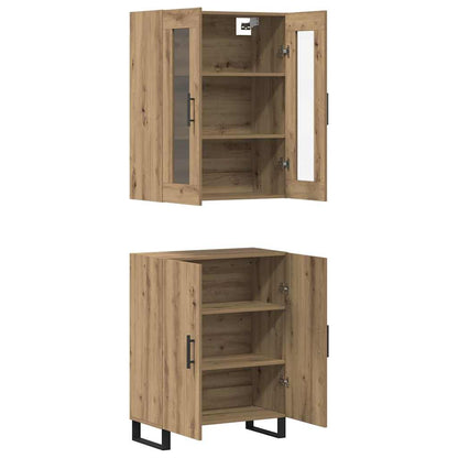 Highboard 2 pcs Artisan oak Engineered wood