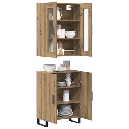 Highboard 2 pcs Artisan oak Engineered wood
