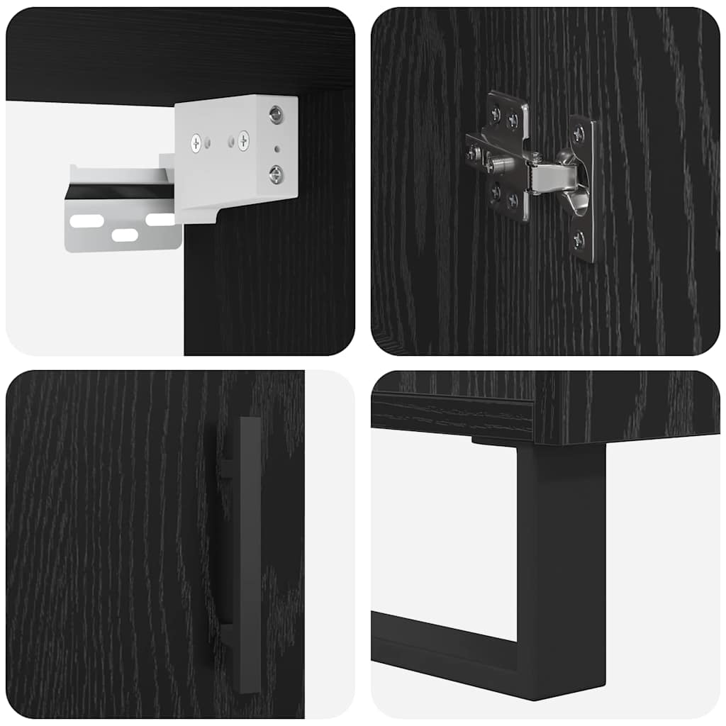 Highboard 2 pcs Black oak 69.5 x 34 x 180 cm Engineered Wood