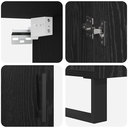 Highboard 2 pcs Black oak 69.5 x 34 x 180 cm Engineered Wood