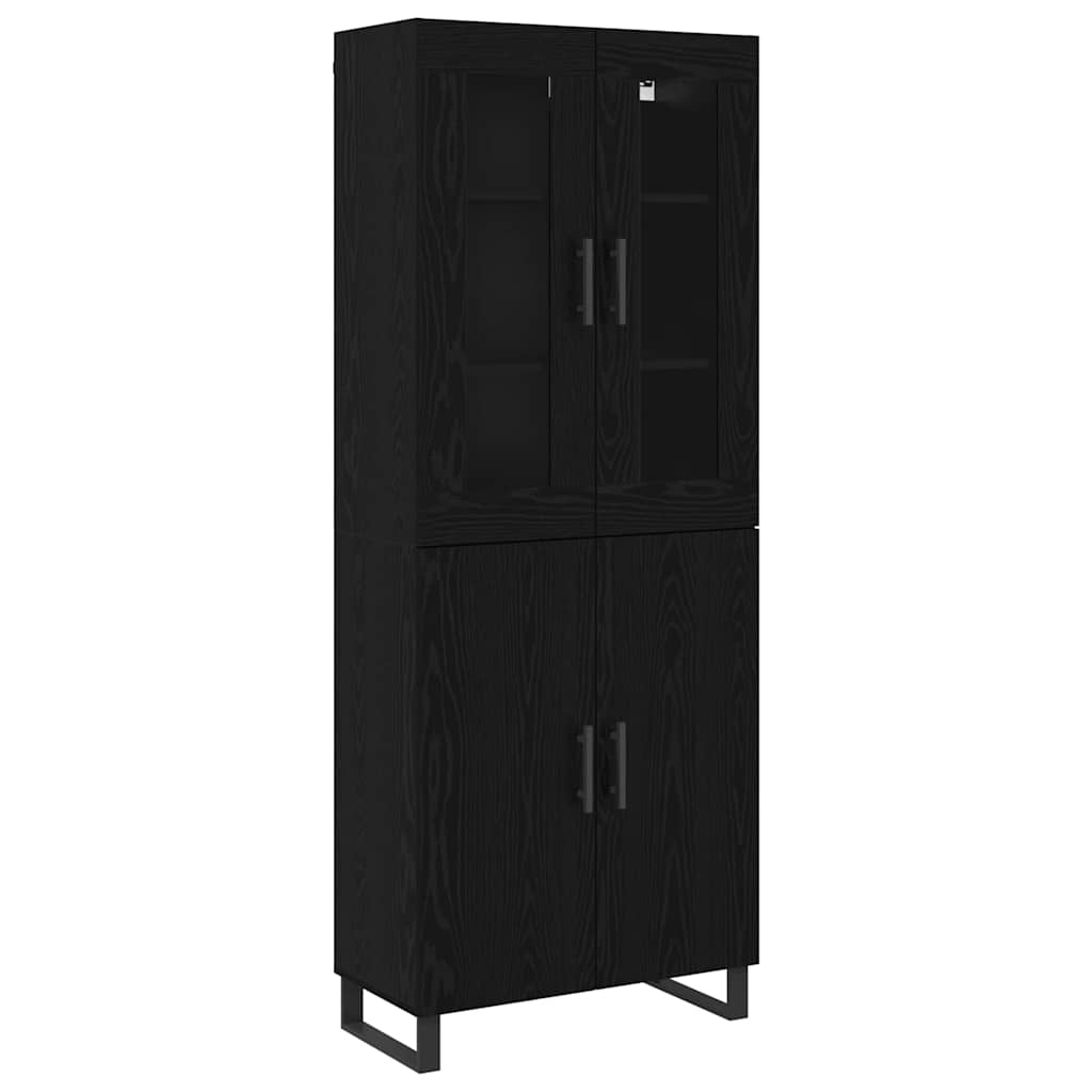 Highboard 2 pcs Black oak 69.5 x 34 x 180 cm Engineered Wood