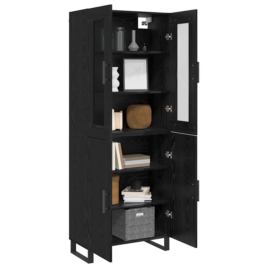 Highboard 2 pcs Black oak 69.5 x 34 x 180 cm Engineered Wood