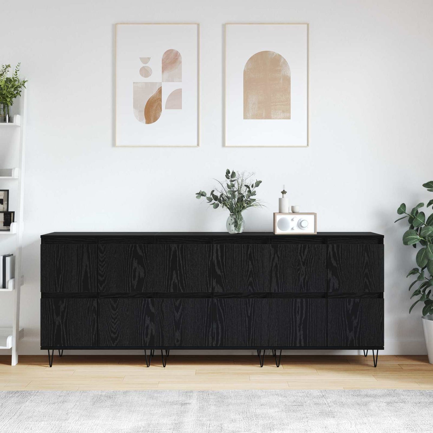 Sideboards 3 pcs Black Oak