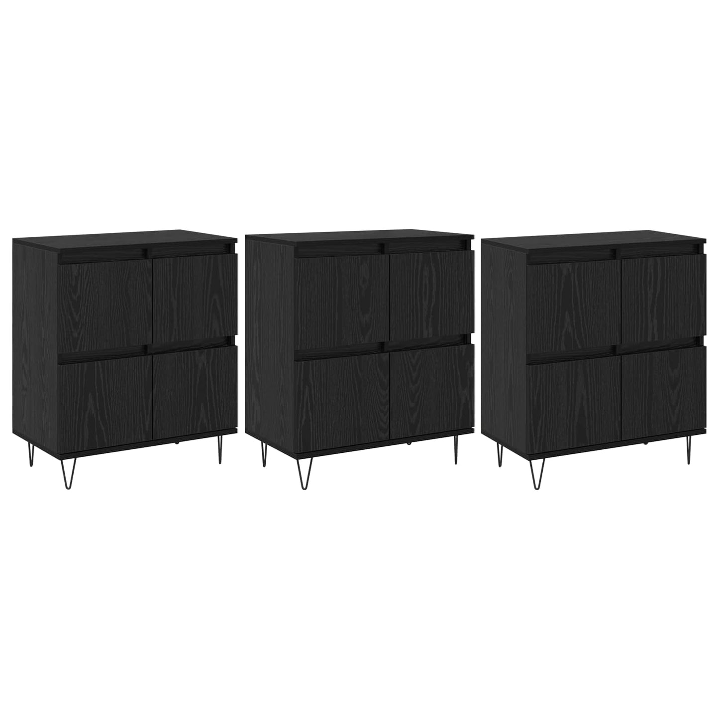 Sideboards 3 pcs Black Oak