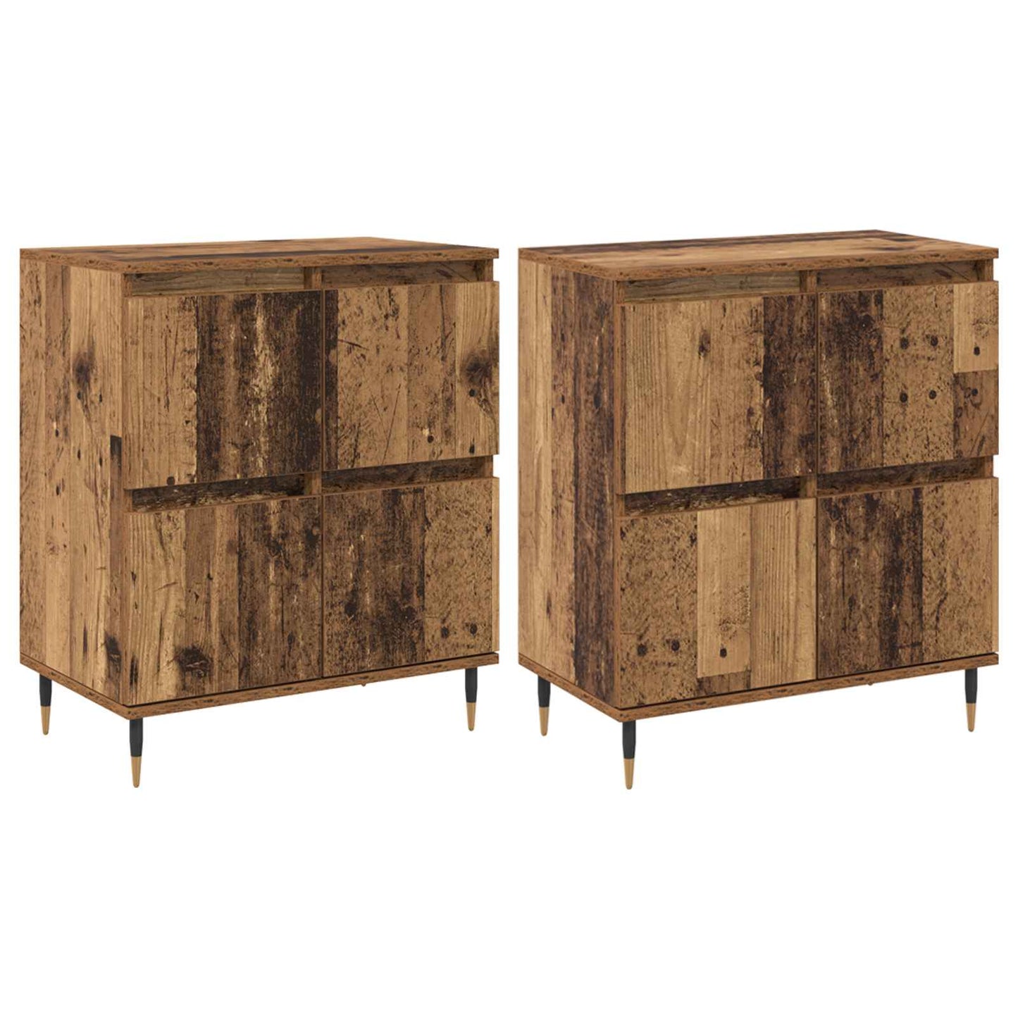 Storage Cabinet 2 pcs Old Wood 60 x 35 x 70 cm
