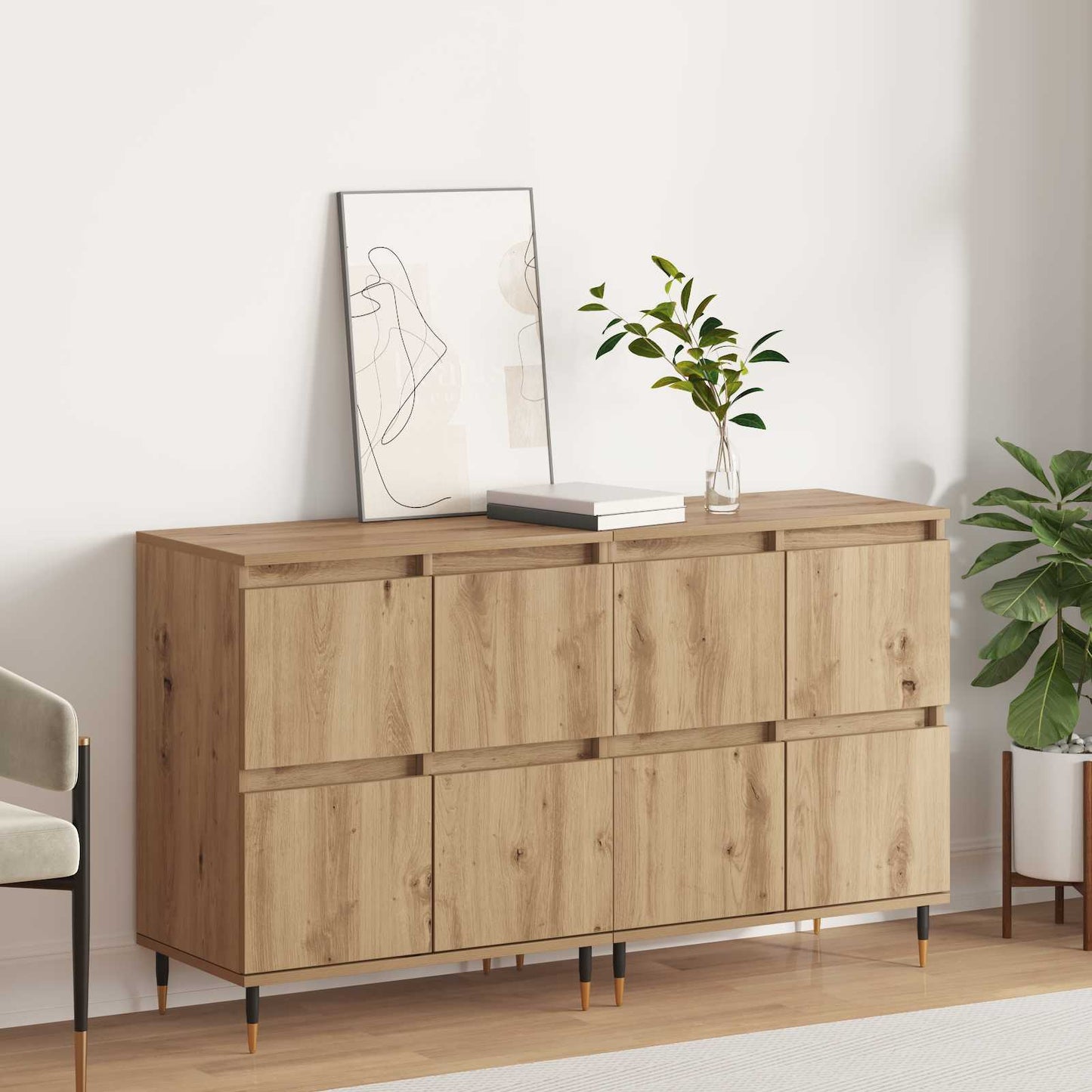 Storage Cabinet 2 pcs Artisan Oak 60 x 35 x 70 cm