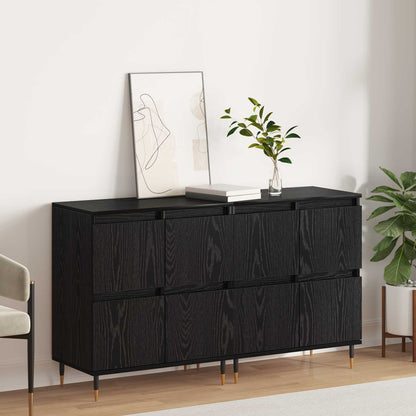 Storage Cabinet 2 pcs Black Oak 60 x 35 x 70 cm