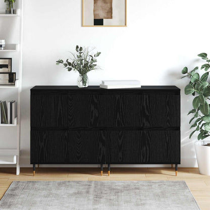 Storage Cabinet 2 pcs Black Oak 60 x 35 x 70 cm