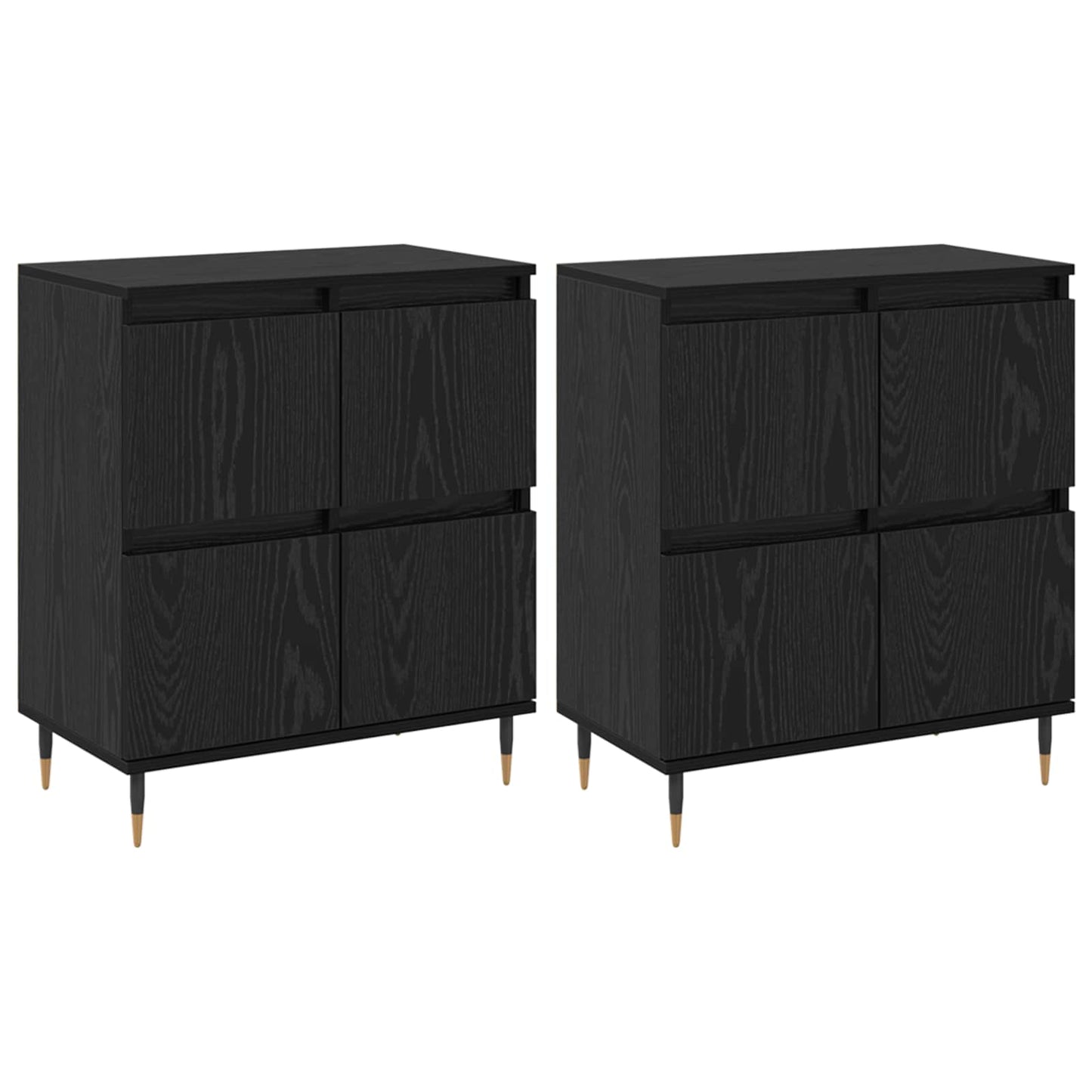 Storage Cabinet 2 pcs Black Oak 60 x 35 x 70 cm