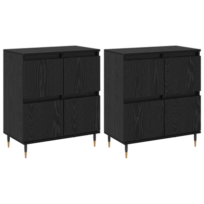 Storage Cabinet 2 pcs Black Oak 60 x 35 x 70 cm