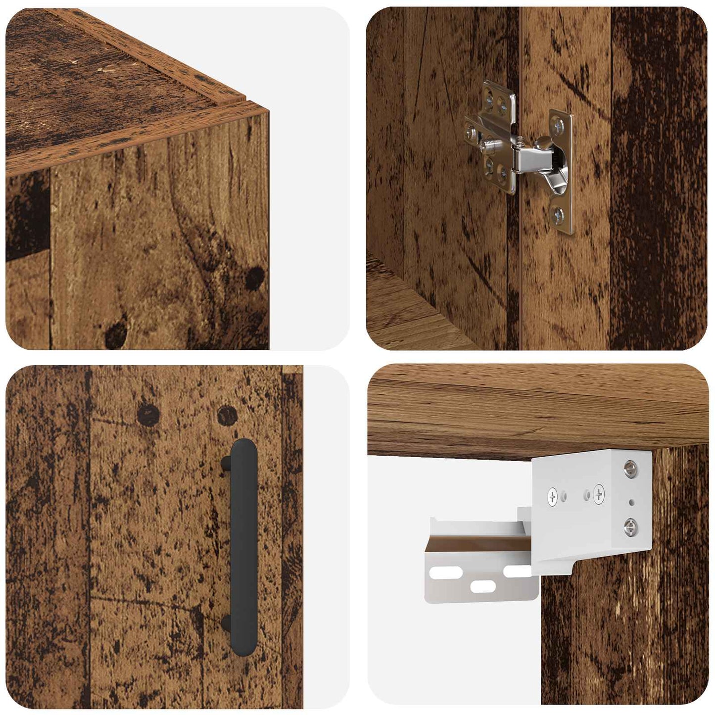 Wall-Mounted Cabinet 2 pcs Old Wood 69.5 x 34 x 90 cm