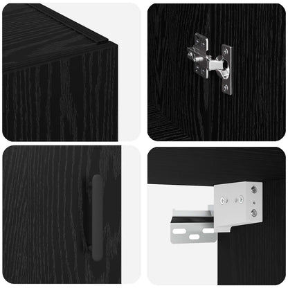 Wall-Mounted Cabinet 2 pcs Black Oak 69.5 x 34 x 90 cm