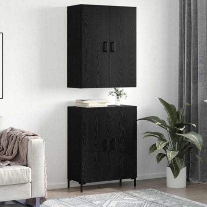 Highboard Black oak 69.5 x 34 x 180 cm Engineered Wood