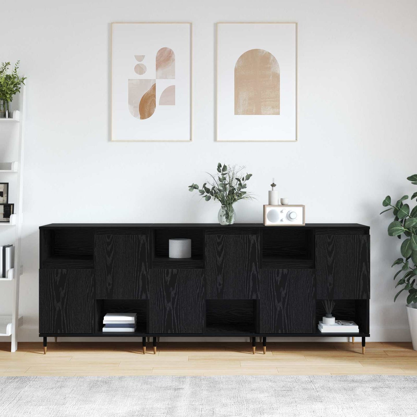 Sideboards 3 pcs Black Oak
