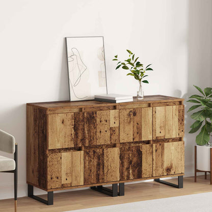 Sideboard 2 pcs Old Wood 60 x 35 x 70 cm