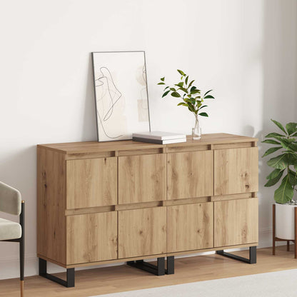 Sideboard 2 pcs Artisan Oak 60 x 35 x 70 cm