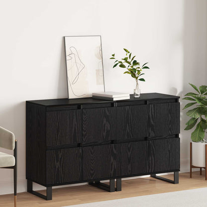 Sideboard 2 pcs Black Oak 60 x 35 x 70 cm