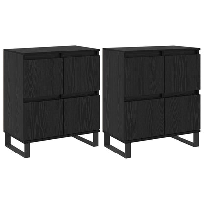 Sideboard 2 pcs Black Oak 60 x 35 x 70 cm