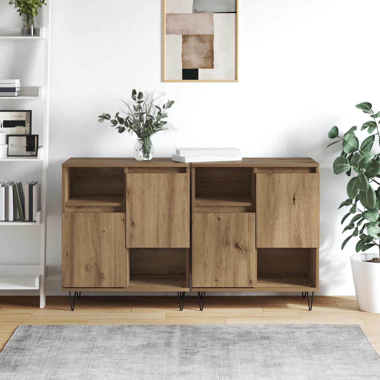Sideboard 2 pcs Artisan Oak 60 x 35 x 70 cm